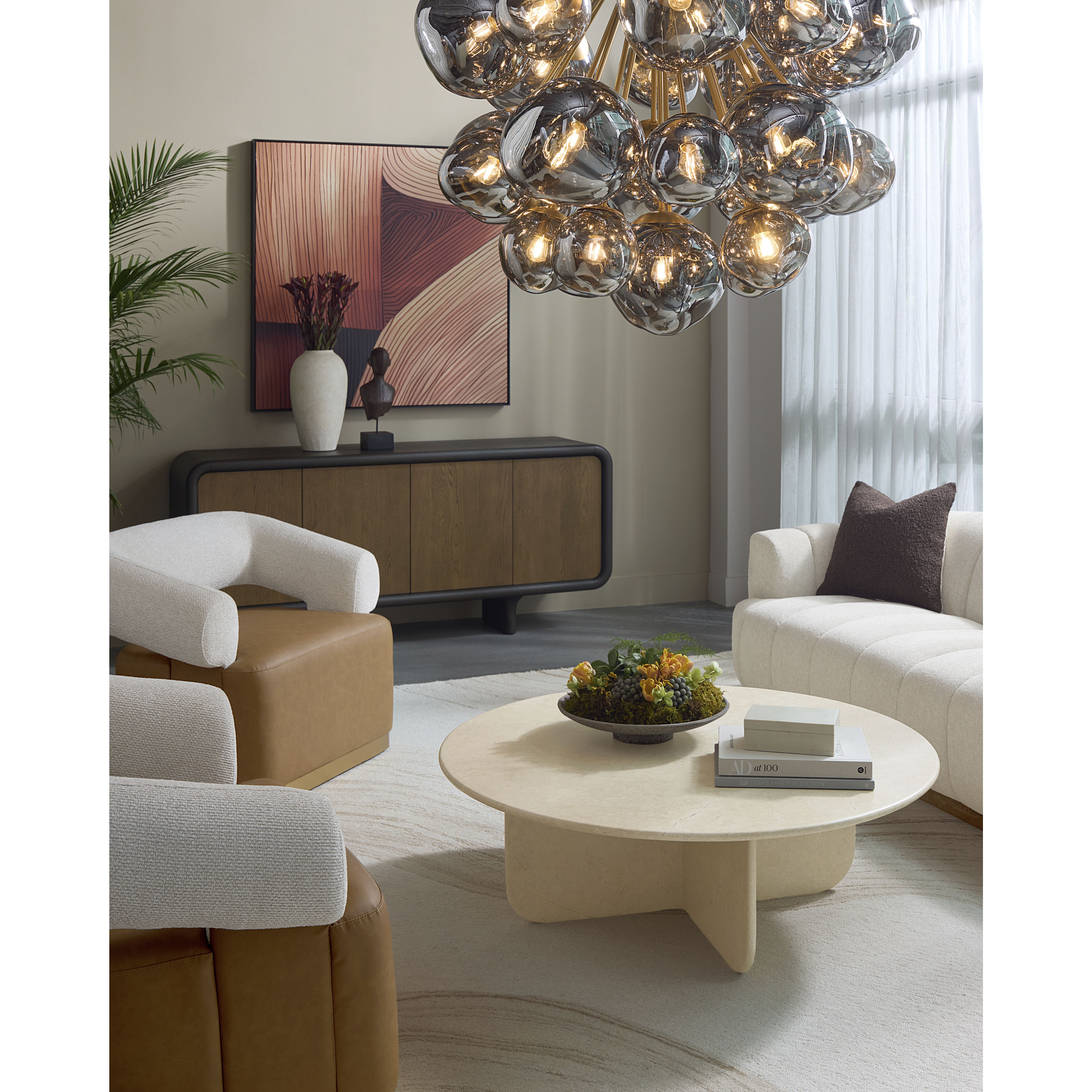 Tadeo Warm Brown / Dove Cream Sofa